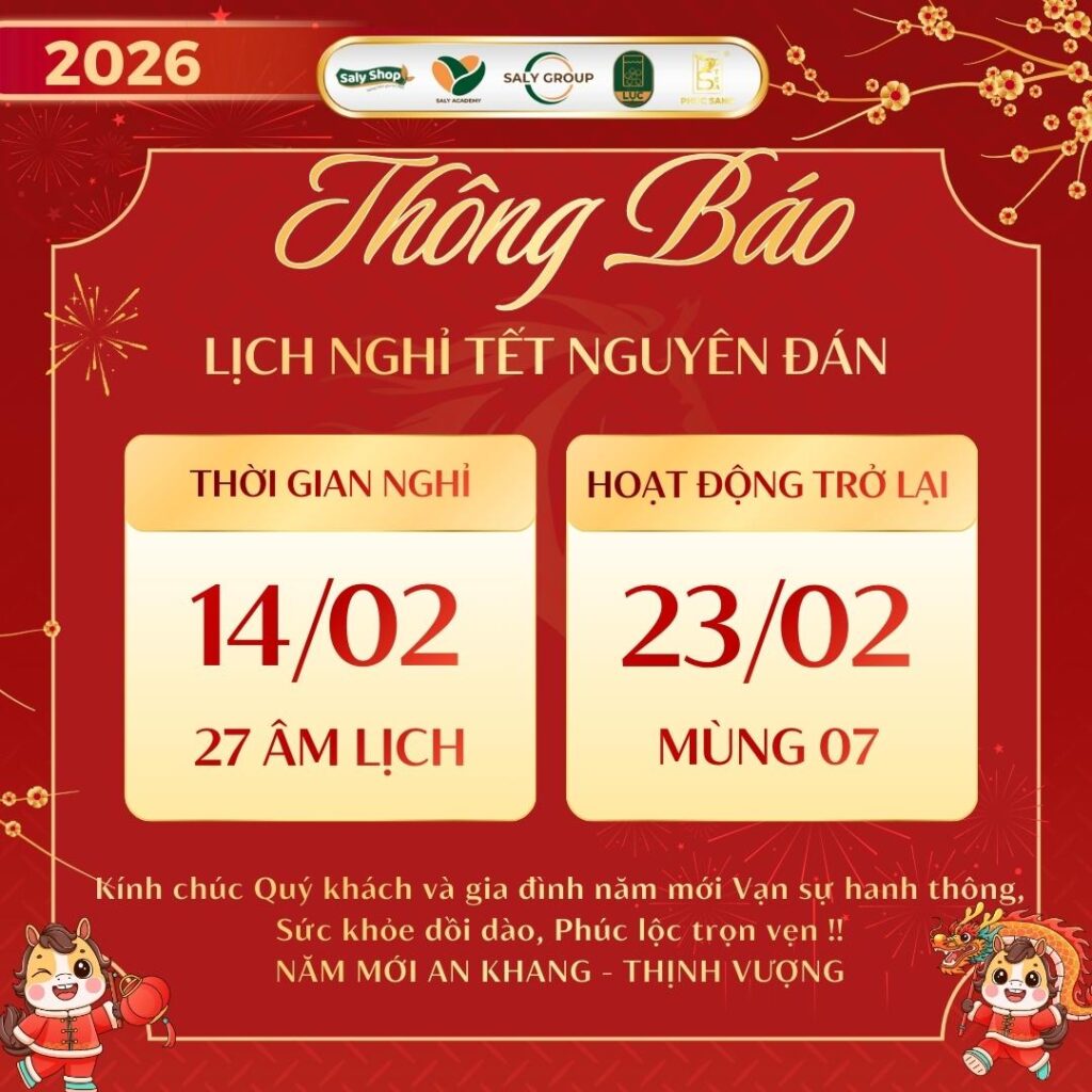 SaLy Group th&ocirc;ng b&aacute;o nghỉ Tết Nguy&ecirc;n Đ&aacute;n B&iacute;nh Ngọ 2026