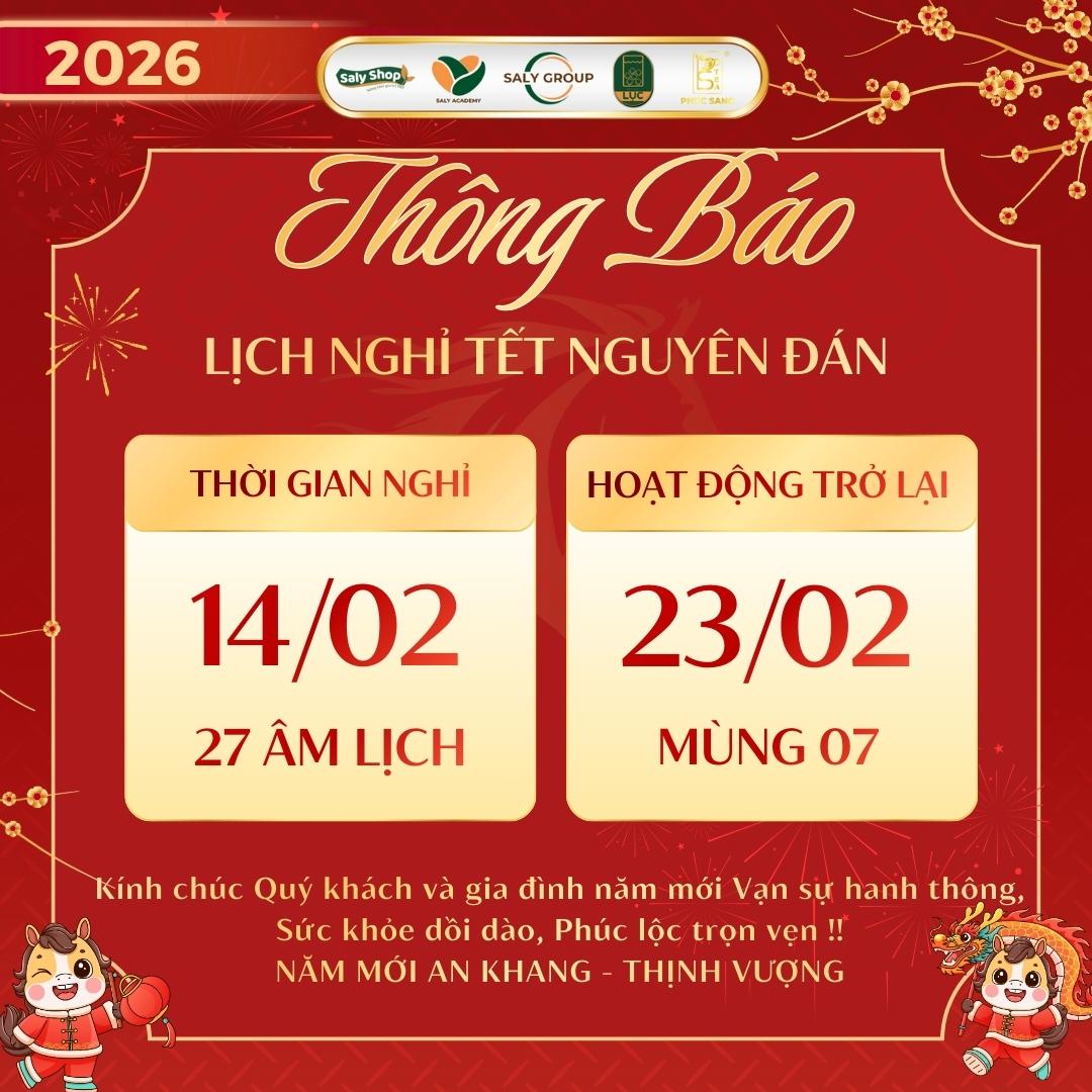 SaLy Group thông báo nghỉ Tết Nguyên Đán Bính Ngọ 2026