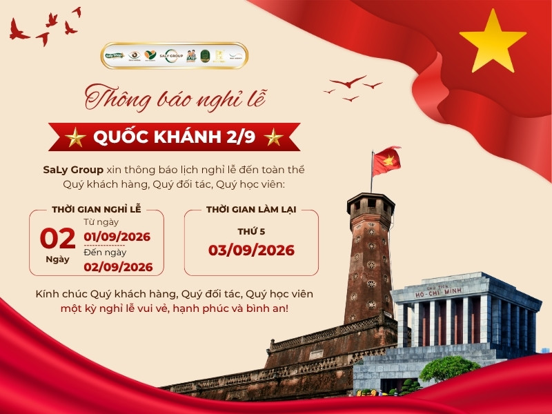 SaLy Group Th&ocirc;ng B&aacute;o Lịch Nghỉ Lễ Quốc Kh&aacute;nh 2/9/2026